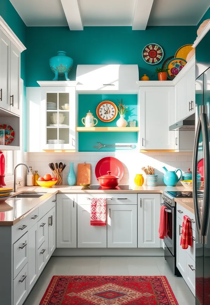 15 Kitchen Colors That Transform White Cabinets into a Dream Space! - 5. Vibrant Teal
