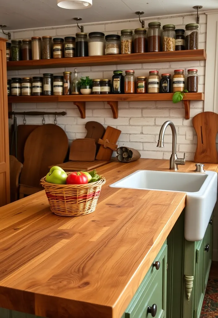 15 Stunning Butcher Block Countertop Ideas That Will Transform Your Kitchen! - 1. Rustic Charm with Reclaimed Wood