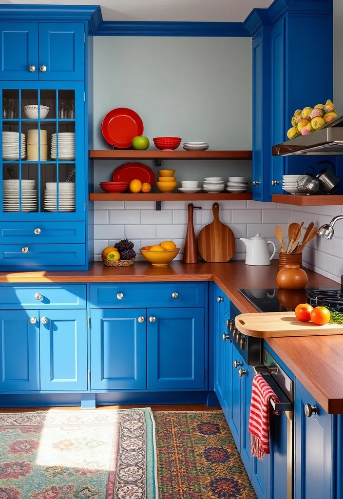 15 Stunning Butcher Block Countertop Ideas That Will Transform Your Kitchen! - 3. Bold Color Pairings