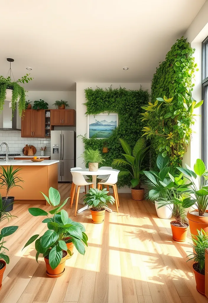 21 Stunning Open Floor Plan Living Room and Kitchen Designs That Will Inspire Your Next Renovation! - 18. Greenery and Natural Elements