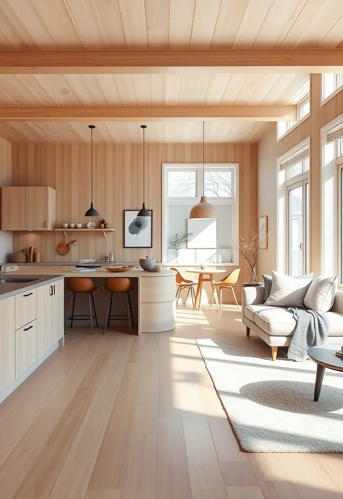 21 Stunning Open Floor Plan Living Room and Kitchen Designs That Will Inspire Your Next Renovation! - 7. Scandinavian Simplicity