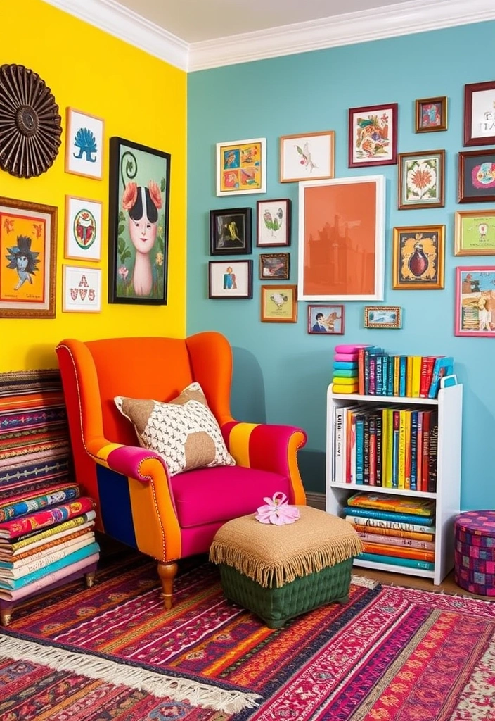 Cozy Reading Nook Ideas: Transform Your Space into a Book Lover's Paradise! - 4. Colorful Eclectic Corner