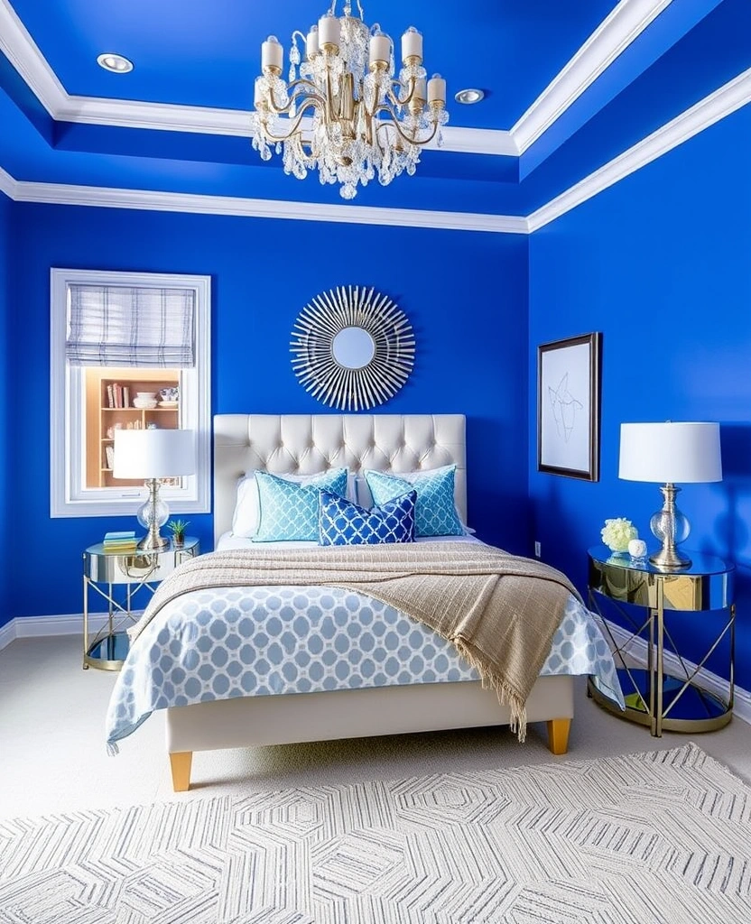 35 Bold Color Schemes for Contemporary Bedrooms That Will Inspire Your Next Makeover! - 11. Cobalt Blue and Silver