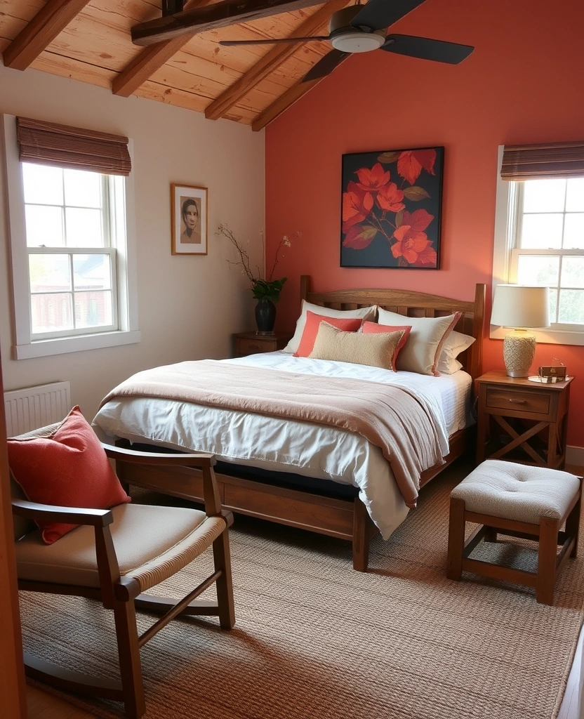 35 Bold Color Schemes for Contemporary Bedrooms That Will Inspire Your Next Makeover! - 13. Rust and Cream