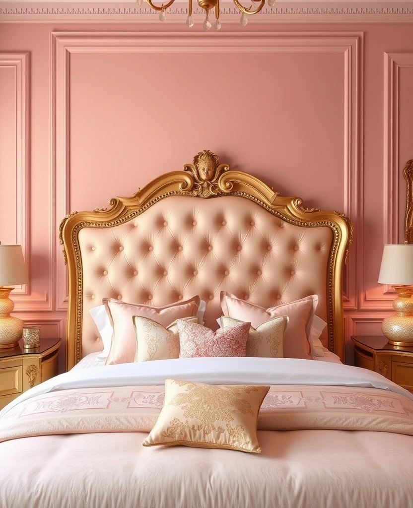 35 Bold Color Schemes for Contemporary Bedrooms That Will Inspire Your Next Makeover! - 20. Blush Pink and Gold