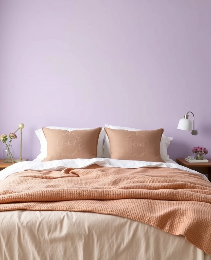 35 Bold Color Schemes for Contemporary Bedrooms That Will Inspire Your Next Makeover! - 22. Soft Lavender and Warm Taupe