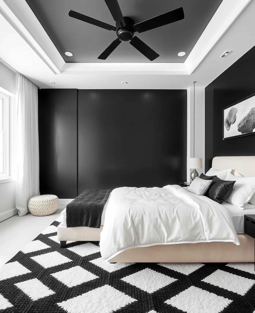 35 Bold Color Schemes for Contemporary Bedrooms That Will Inspire Your Next Makeover! - 3. Bold Black and White