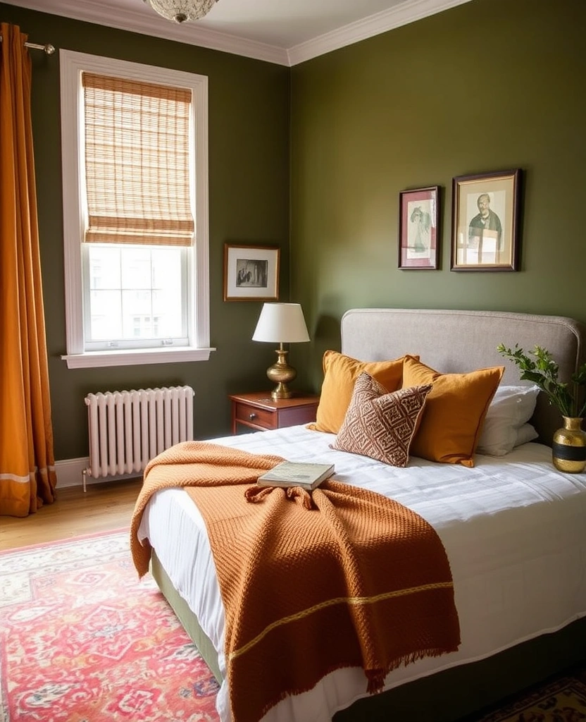 35 Bold Color Schemes for Contemporary Bedrooms That Will Inspire Your Next Makeover! - 6. Olive Green and Mustard