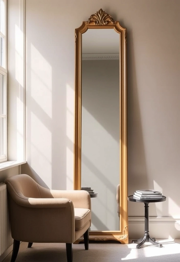 Chic and Stylish: 31 Unique Living Room Wall Decor Ideas Featuring Mirrors! - 3. Leaning Mirrors