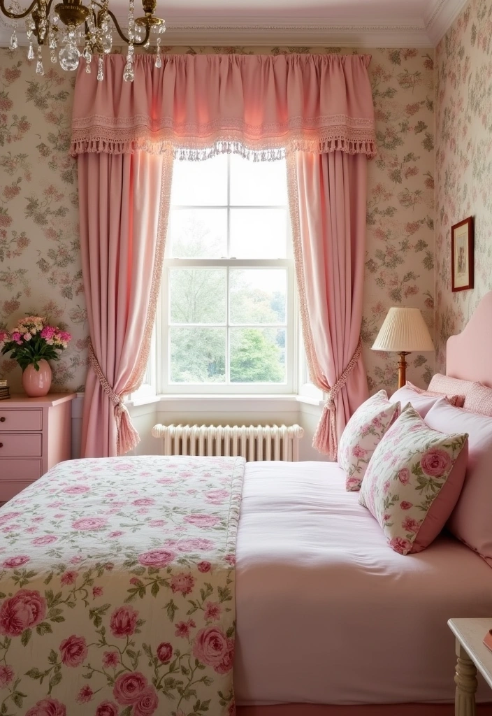 Timeless Charm: 21 Expert Tips for a Vintage-Inspired Bedroom with Blush Pink! - 13. Incorporate Floral Patterns
