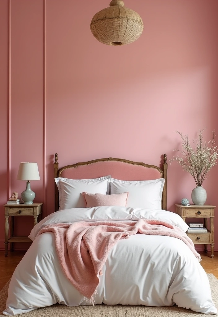 Timeless Charm: 21 Expert Tips for a Vintage-Inspired Bedroom with Blush Pink! - 17. Create a Statement Wall