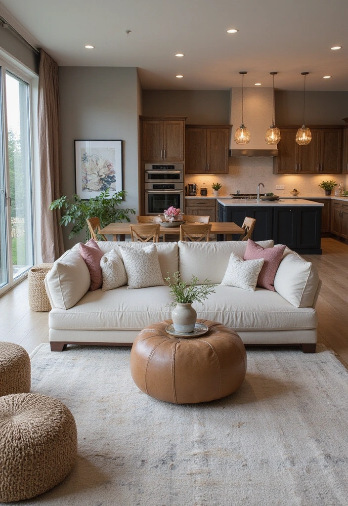 21 Cozy Modern Living Room Couch Layouts for a Warm and Inviting Atmosphere - 5. The Open-Concept Layout