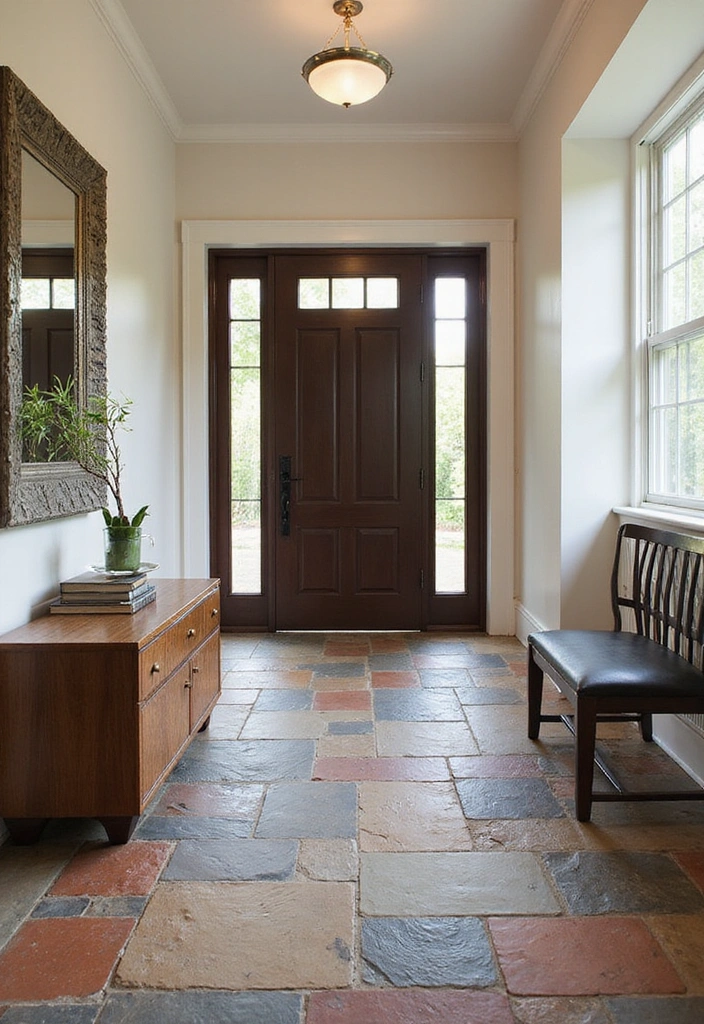21 Creative Ways to Incorporate Sherwin Williams Slate Tile in Your Entryway Design! - 12. Use Multi-Color Slate Tiles