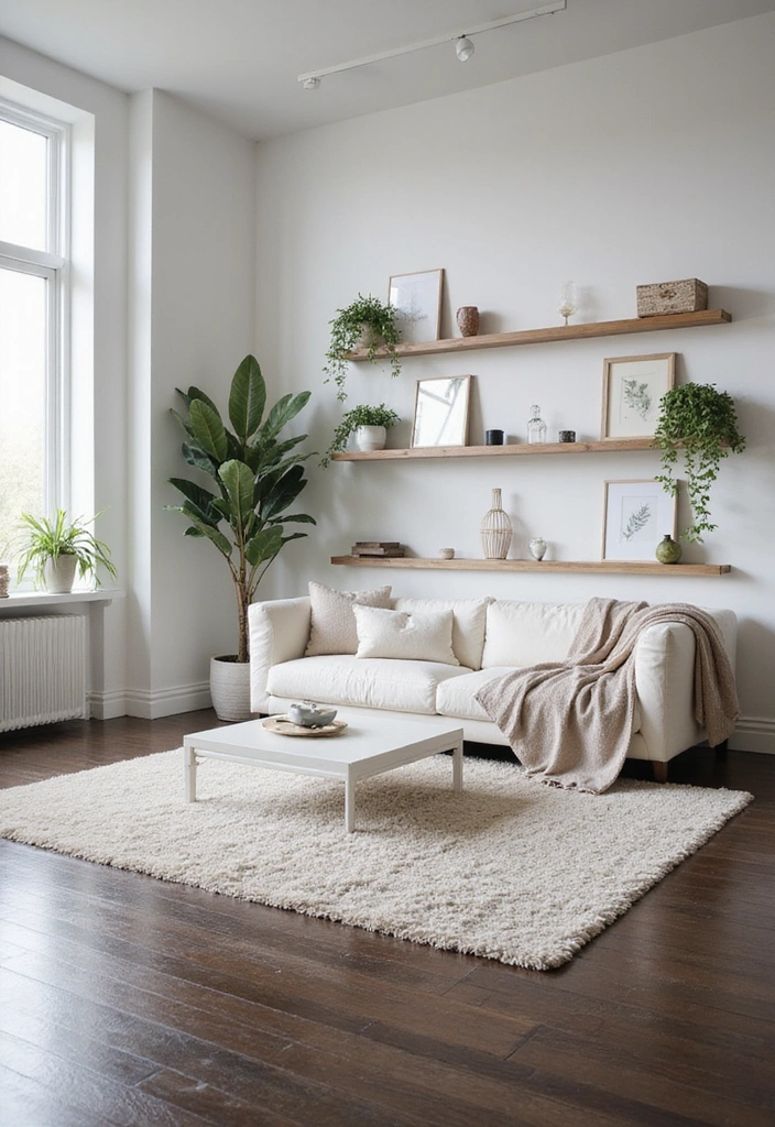 21 Sophisticated Dark Wood Floors Living Room Decor Ideas for a Polished and Refined Look - 1. Minimalist Chic with Light Accents