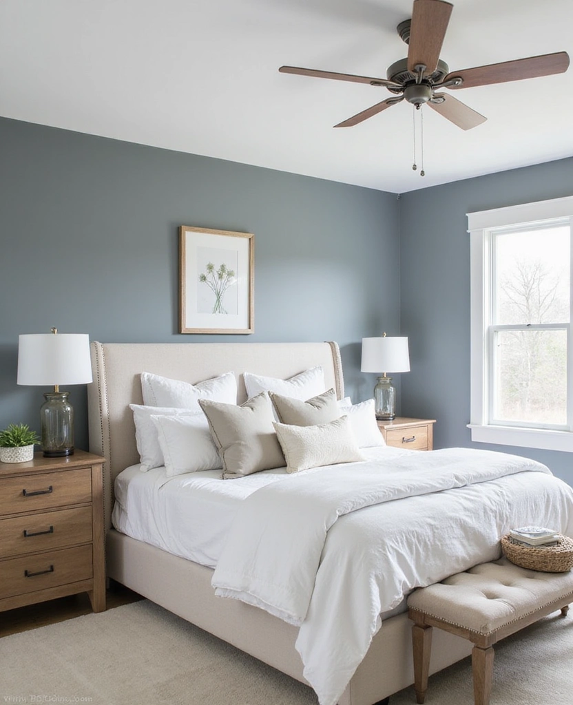 31 Dark Slate Trim Colors with Sherwin Williams Smoky Blue for a Relaxing Bedroom! - 31. Gentle Slate