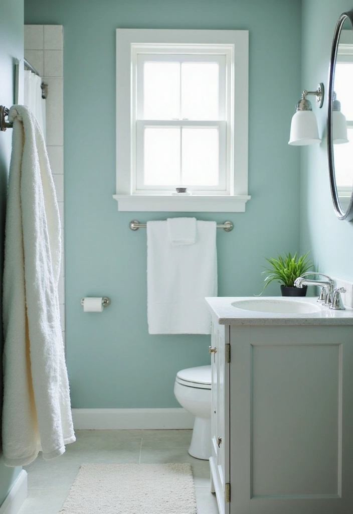 Bathroom Bliss: 15 Genius Ways to Maximize Your Small Bathroom with Sherwin-Williams Rainwashed - 1. Embrace Light Colors for an Airy Feel