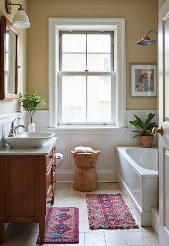 Bathroom Bliss: 15 Genius Ways to Maximize Your Small Bathroom with Sherwin-Williams Rainwashed - 14. Incorporate a Stylish Bath Mat