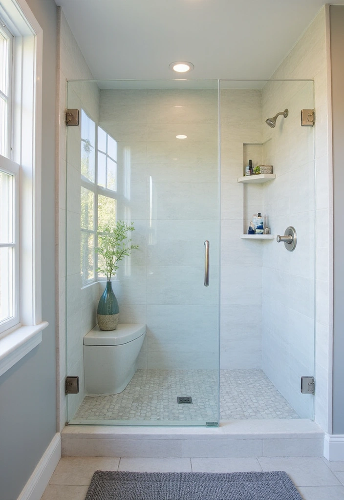 Bathroom Bliss: 15 Genius Ways to Maximize Your Small Bathroom with Sherwin-Williams Rainwashed - 5. Opt for Clear Shower Curtains or Glass Doors