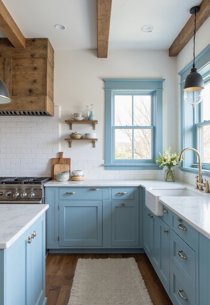 How to Choose the Perfect 2025 Kitchen Cabinet Paint Colors for a Modern Look! - 10. Ocean Blue: Calm and Refreshing