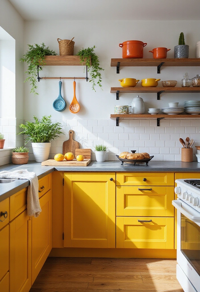 How to Choose the Perfect 2025 Kitchen Cabinet Paint Colors for a Modern Look! - 11. Mustard Yellow: A Pop of Joy