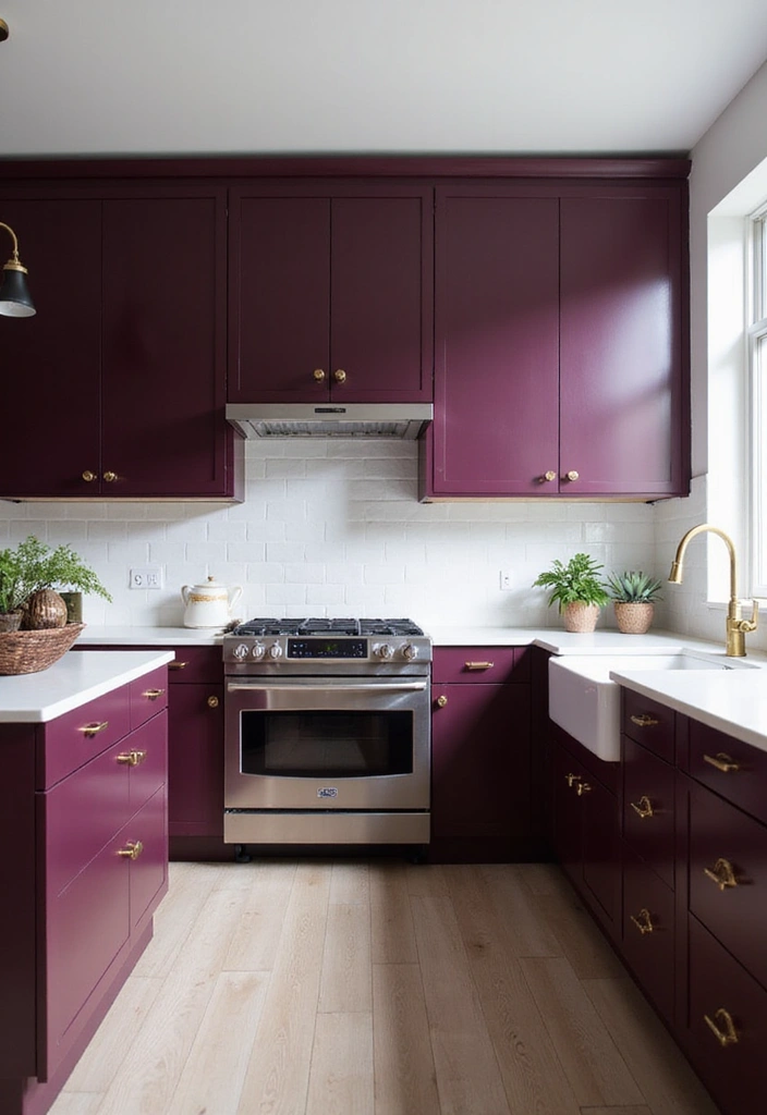 How to Choose the Perfect 2025 Kitchen Cabinet Paint Colors for a Modern Look! - 12. Deep Plum: Rich and Inviting