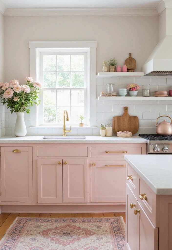 How to Choose the Perfect 2025 Kitchen Cabinet Paint Colors for a Modern Look! - 8. Soft Blush: A Subtle Touch of Color