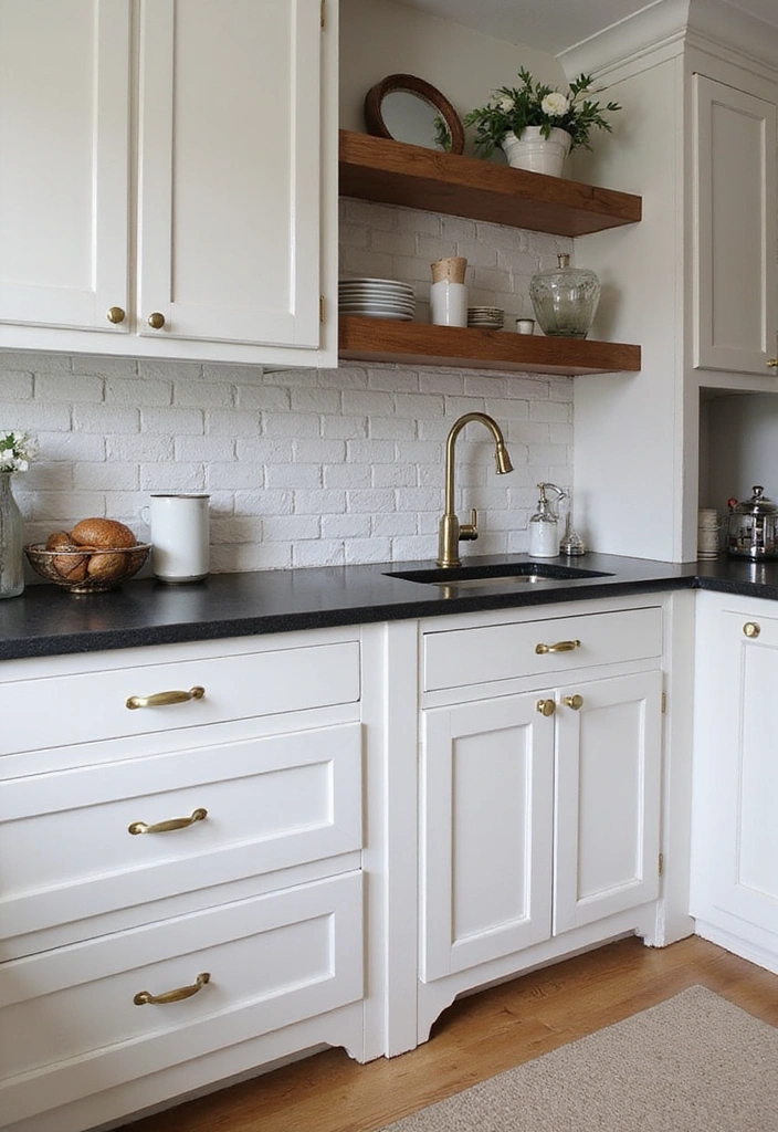 Timeless Dark Countertops Kitchen Color Schemes: 19 Beautiful Combinations for a Chic Look - 1. Classic White and Dark Charcoal