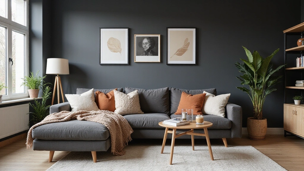 21 Cozy Scandinavian Living Room Ideas Featuring Dark Grey Walls & Warm Inviting Accents! - Home by Maria Faller