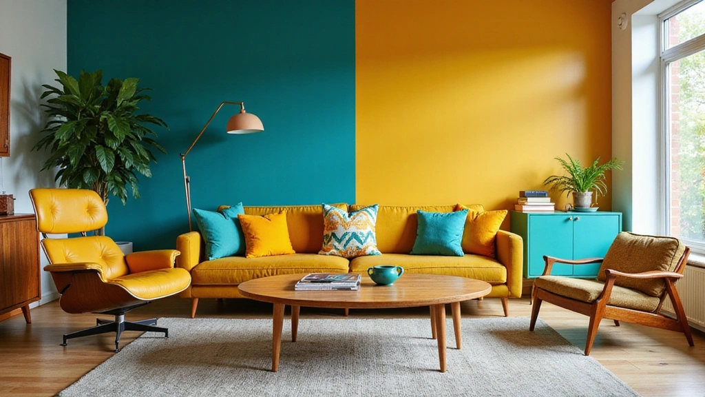 How to Transform Your Mid-Century Modern Living Room with Bold Color Blocking Techniques!