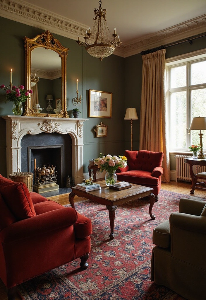 18 Stunning Living Rooms Featuring Sherwin-Williams Natural Choice You’ll Love to Try - 17. Vintage Glam