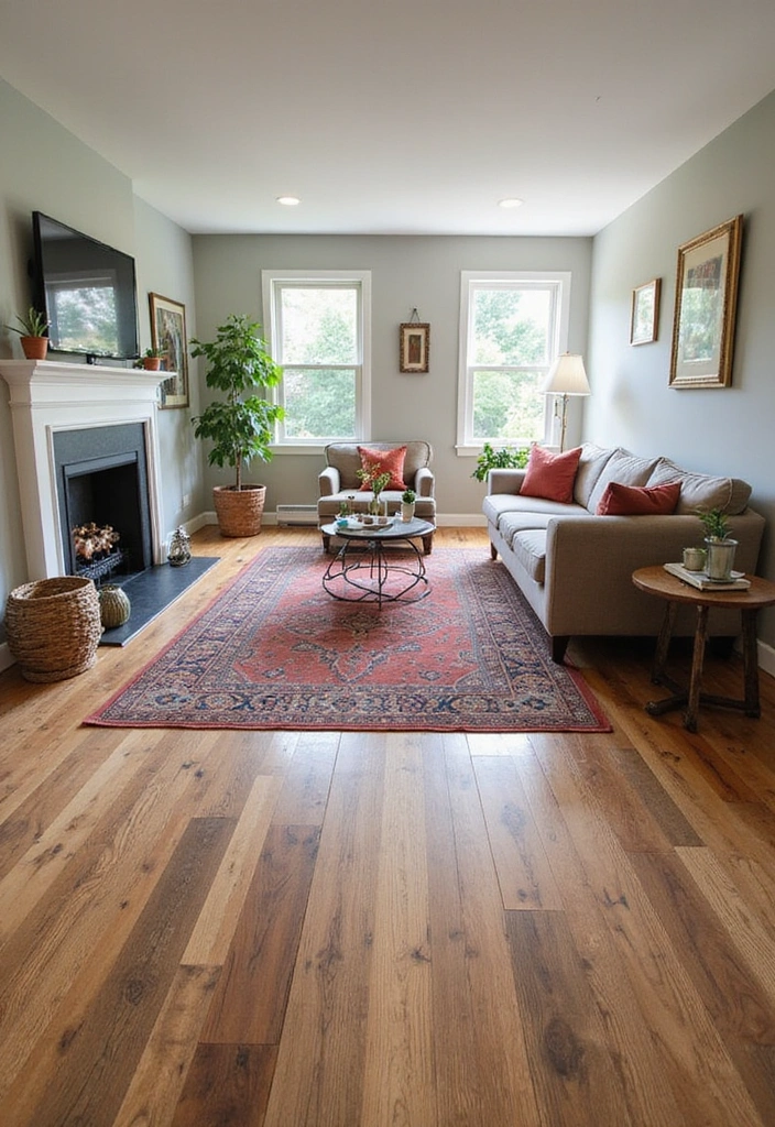 19 Bold & Eclectic Living Room Ideas That’ll Make You Ditch Minimalism (#7 is Wild!) - 10. Unique Flooring Solutions