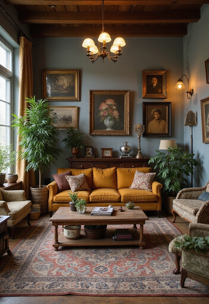19 Bold & Eclectic Living Room Ideas That’ll Make You Ditch Minimalism (#7 is Wild!) - 13. Vintage Finds