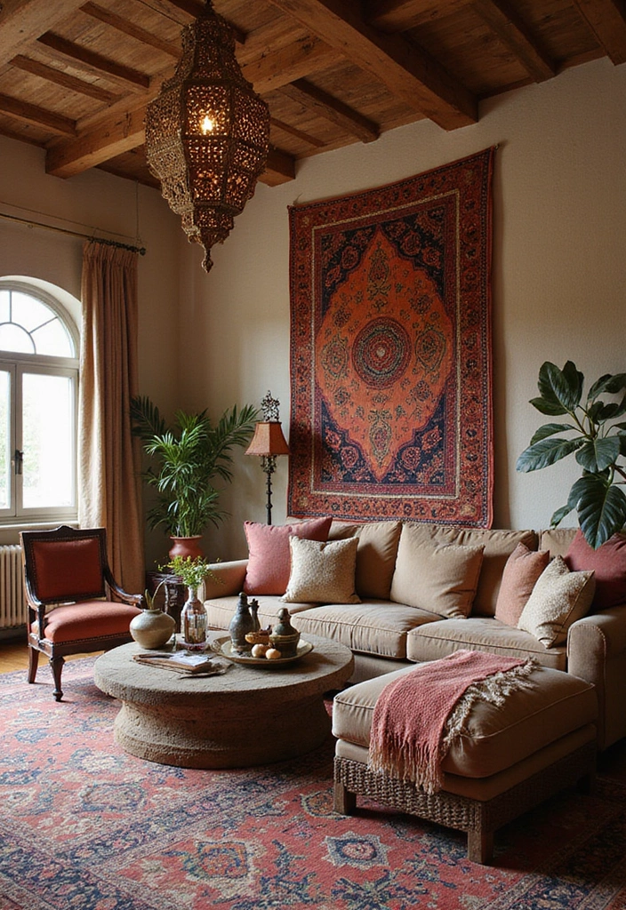19 Bold & Eclectic Living Room Ideas That’ll Make You Ditch Minimalism (#7 is Wild!) - 18. Cultural Elements