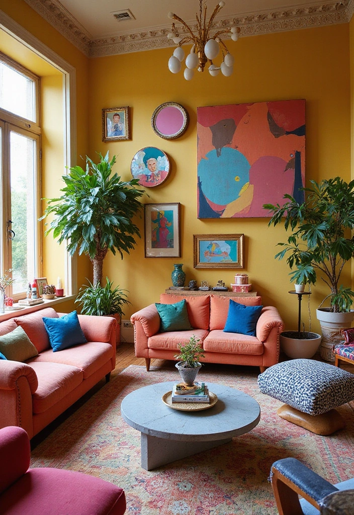 19 Bold & Eclectic Living Room Ideas That’ll Make You Ditch Minimalism (#7 is Wild!) - 7. Wild & Whimsical Elements