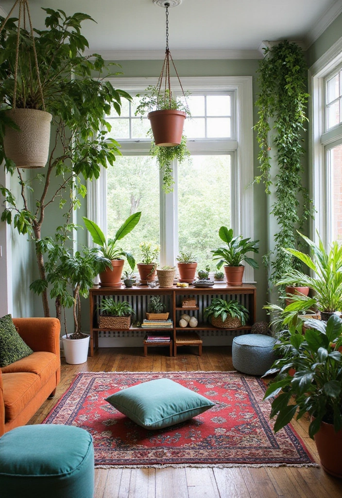 19 Bold & Eclectic Living Room Ideas That’ll Make You Ditch Minimalism (#7 is Wild!) - 8. Incorporating Nature