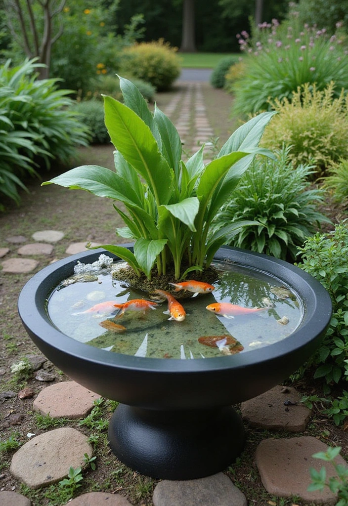 19 Stunning Container Pond Ideas with Fish for Small & Stylish Gardens - 8. Glass Table Pond