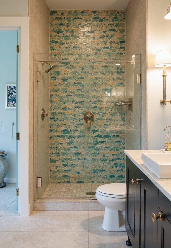 25 Retro Bathroom Design Ideas Featuring Groovy Tiles and Funky Fixtures for a Bold 70s Revival - 23. Retro-Inspired Shower Niches