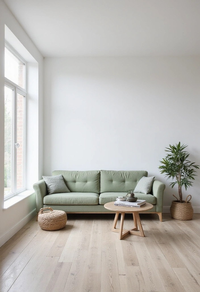 28 Easy & Stunning Green Couch Living Room Ideas for Busy Women Who Love Style - 28. Scandinavian Minimalism