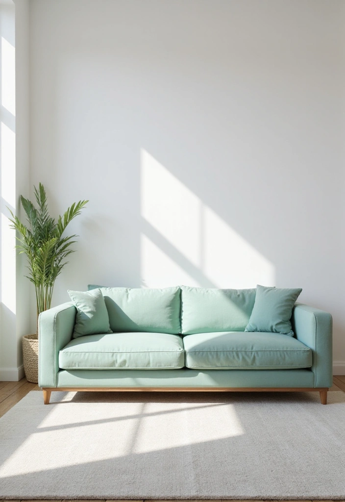 28 Easy & Stunning Green Couch Living Room Ideas for Busy Women Who Love Style - 4. Minimalist Green