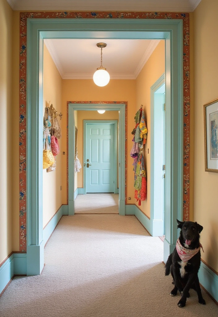 20 Jaw-Dropping Wall Trim Ideas That Will Transform Your Hallway with Two Tone Colors! - 11. Whimsical Colors