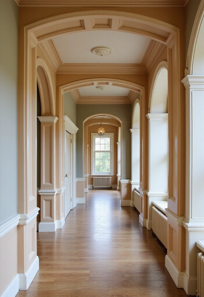 20 Jaw-Dropping Wall Trim Ideas That Will Transform Your Hallway with Two Tone Colors! - 12. Elegant Crown Molding