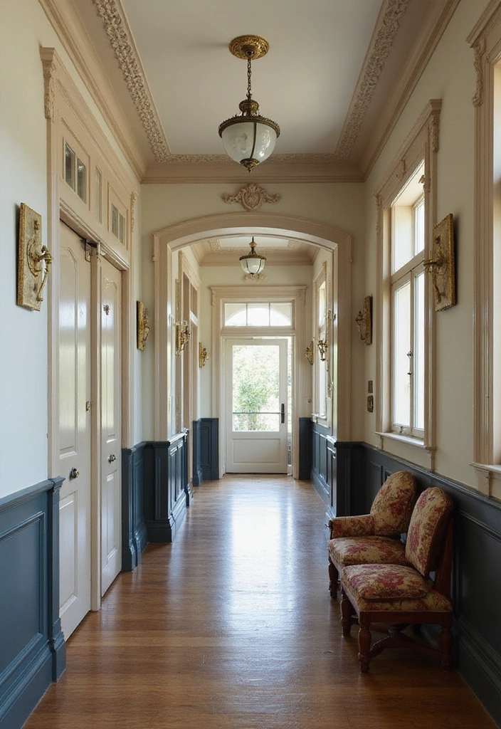20 Jaw-Dropping Wall Trim Ideas That Will Transform Your Hallway with Two Tone Colors! - 4. Vintage Elegance