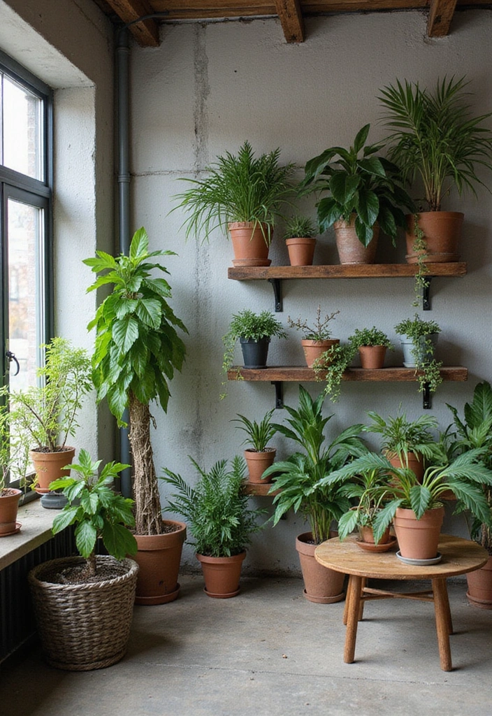 23 Stunning Industrial-Inspired Bedroom Designs for a Bold and Modern Look - 13. Plant Integration