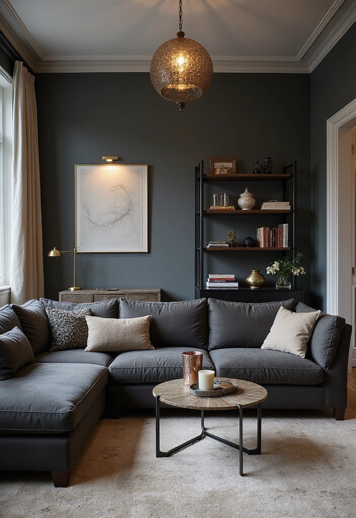 26 Elegant Charcoal Sofa Ideas That Make a Statement in Your Living Room! - 14. Modern Classic