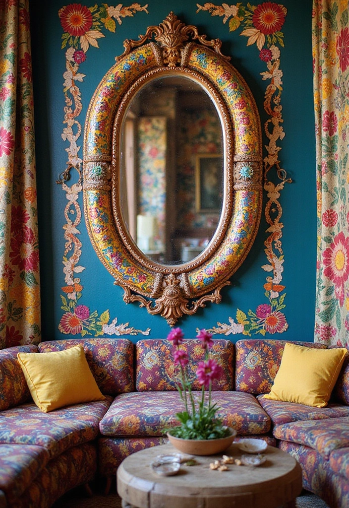 33 Boho Mirrors That Bring Cozy Charm and Style to Every Room in Your Home - 29. Colorful Mosaic Mirror