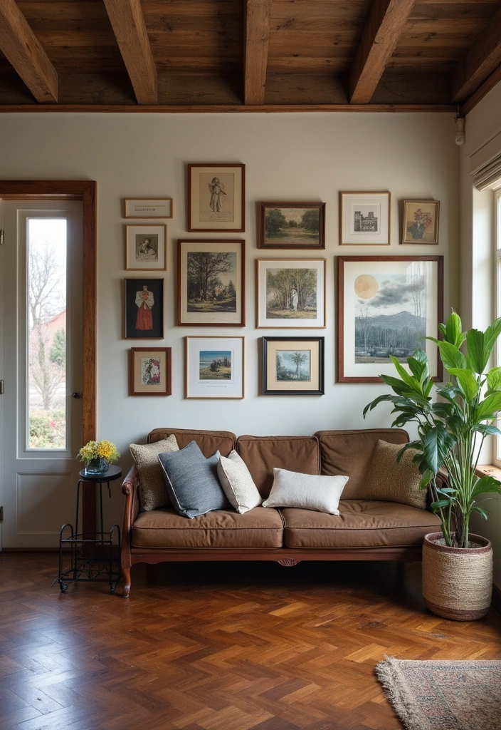 How to Mix Paint Colors and Natural Textures with Dark Wood Floors for a Balanced Look - 10. Personal Touches with Art and Decor