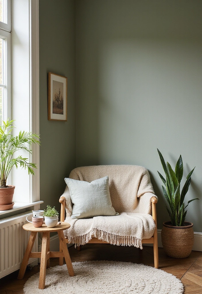 Refresh Your Home’s Look with Stunning Contrast Trim Paint Combinations - 15. Muted Sage and Soft Cream