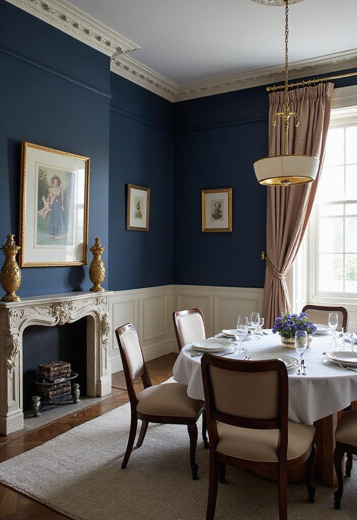Refresh Your Home’s Look with Stunning Contrast Trim Paint Combinations - 17. Deep Indigo and Soft Ivory