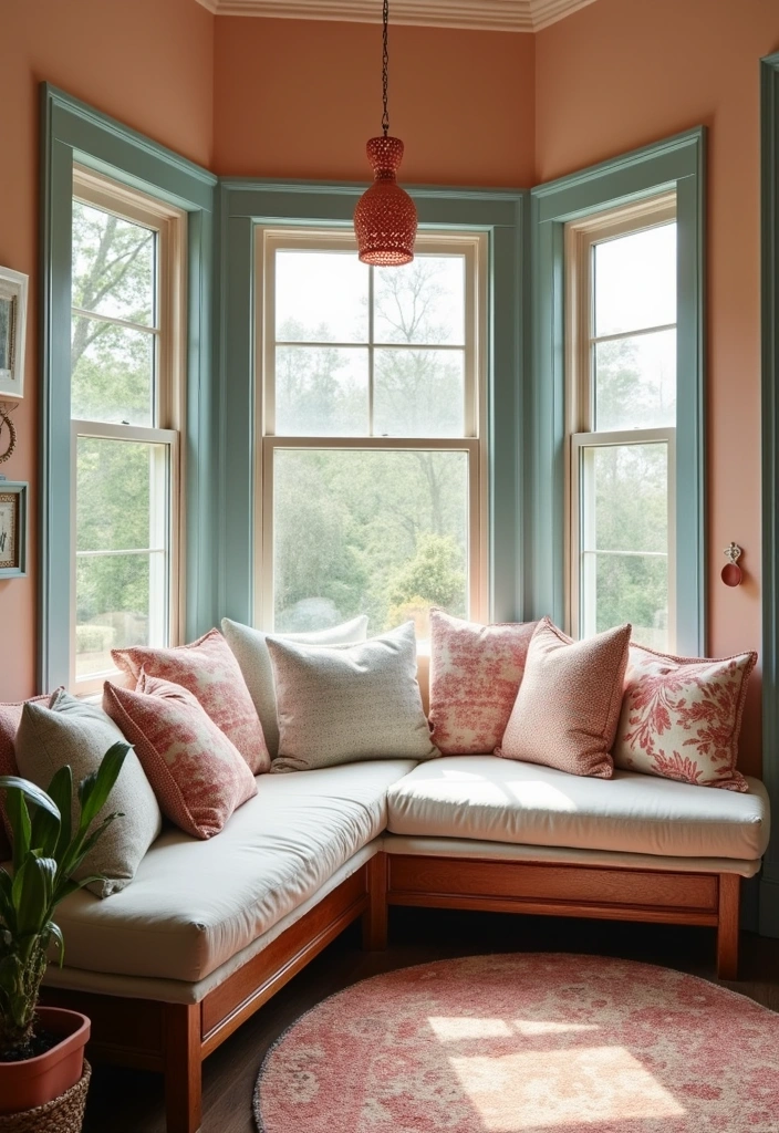 Refresh Your Home’s Look with Stunning Contrast Trim Paint Combinations - 23. Soft Peach and Dusty Blue