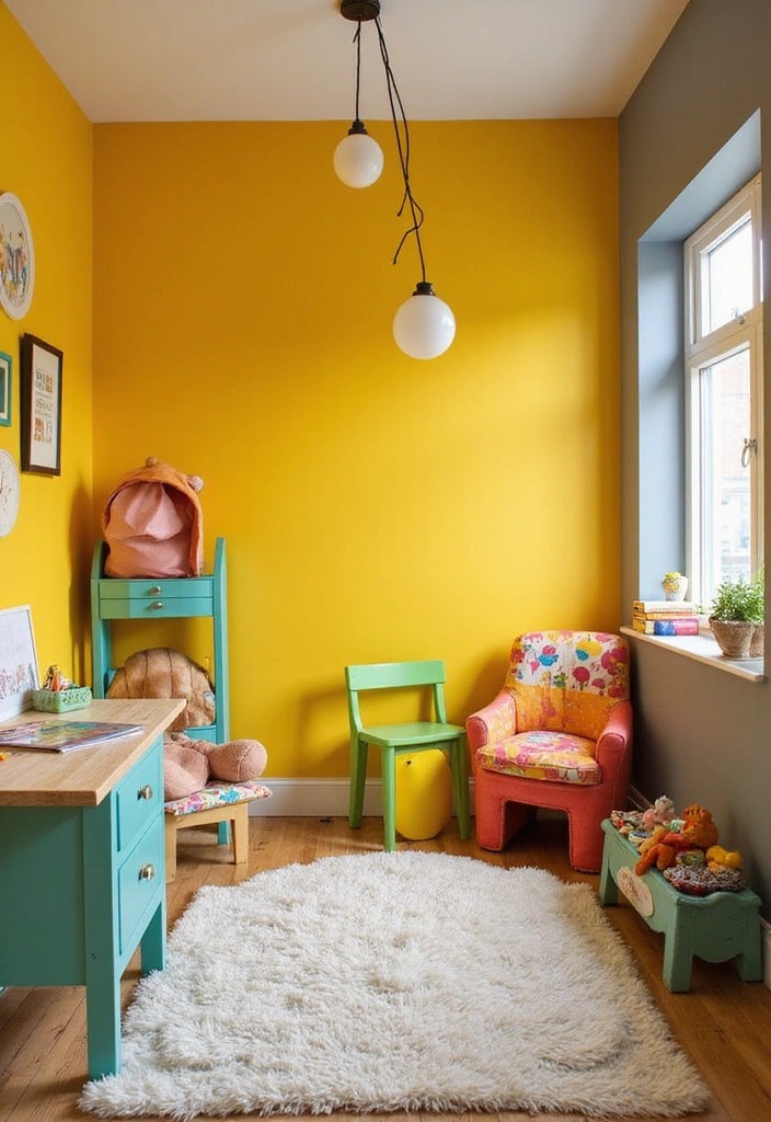 Refresh Your Home’s Look with Stunning Contrast Trim Paint Combinations - 4. Bright Yellow and Charcoal Grey